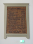 901767 Afbeelding van een bord met de naamlijst van de predikanten die de Nederlands Hervormde Gemeente in De Meern ...